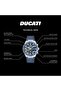 DT007 Chronograph Watch - 43.5MM Blue Textured Dial with Yellow Accents, Blue Leather Strap, - 8