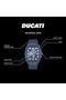 DT002 Men's Watch with 40mm Rectangular Deep Grey Case, Blue Semi-Transparent Dial, 3 Hands & - 5