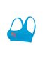 Womens Swim Scoop Neck Bikini Top - Blue - 8