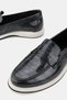 Women's Gray Patent Leather Genuine Natural Leather Loafer Shoes, Number 36-41 - 4