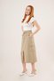 Women's Skirt with Front Slit and Cargo Pockets - 4