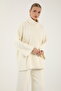 40938 - Stylish Comfortable Knitwear Fisherman Collar Top and Bottom Set - 5