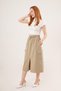 Women's Skirt with Front Slit and Cargo Pockets - 6