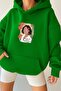 3 Yarn Combed Cotton Flower Pattern Women's Unisex Hooded Sweatshirt