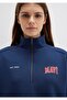Logo Printed Half Zip Loose Fit (Relaxed Fit) Sweatshirt - 4