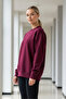 Women's Oversize Winter Loose Burgundy Sweatshirt - 2