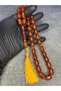 Large Size Rope Tasseled High End Tightening Amber Prayer Beads