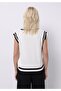 Regular Fit V-Neck Plain Women's White Sweater - 2