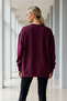 Women's Oversize Winter Loose Burgundy Sweatshirt - 4