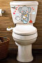 Toilet Seat Sticker Cute Elephant Hearts and Clouds Themed Bathroom Toilet Sticker - 8