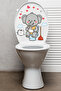 Toilet Seat Sticker Cute Elephant Hearts and Clouds Themed Bathroom Toilet Sticker - 6