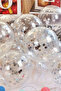 Silver Confetti Balloon Set 10 Pieces Transparent Birthday Party and Decoration - 4