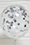 Silver Confetti Balloon Set 25 Pieces Transparent Birthday Party Decoration Balloons - 6