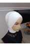 Off-White Forehead-Connected Frequent Draping Model Ready-Made Veil Ready-Made Shawl Ready-Made Turban with Accessories - 3