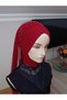 Dark Red Forehead-Connected Model with Accessories, Ready-To-Wear Veil, Ready-To-Wear Shawl, Ready-To-Wear Turban - 2