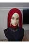 Dark Red Forehead-Connected Model with Accessories, Ready-To-Wear Veil, Ready-To-Wear Shawl, Ready-To-Wear Turban - 3
