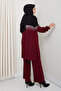 Two-Color Glitter Knitwear Tunic Set with Trousers - 2