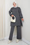 Balloon Sleeve Tunic Set with Glitter Trousers - 2