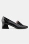 Women's Black Patent Leather Loafer Shoes with Medium Heel, Sizes 33-34-35-41-42-43 - 4