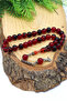 Red Black Vermilion Sphere Cut Powder Amber Prayer Beads 201024491 - 2