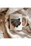 Trabzon Designed White Ceramic Printed Mug 330ml - 5
