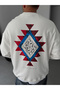 White Patched Street Printed Sweatshirt Jj-118 - 2
