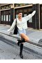 Women's Ecru Buttoned Pocket Premium Knitted Cardigan - 6