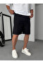 Black Cotton Linen Basic Shorts Df-1659 - 2