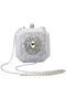 Vintage Glitter Mini Shoulder Bag for Women – Silvery Grey with Kiss Lock Closure, Chain Strap & R - 2