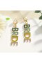 Wedding BRIDE Crystal Drop Earrings with Pearl Studs - 4