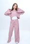 Girls' 100% Cotton 3 Piece Tracksuit Set – Modern Crop Top, Wide Sleeve, Sports Combination-182 - 5