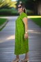 Short Sleeve V-Neck Comfortable Fit Cotton Viscose A-Line Plus Size Dress - 5