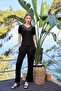 Women's Short Sleeve Lace V-Neck Pajamas Set 25063 - 4