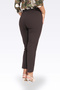 Brown Tight-Leg Ankle-Length Crepe Textured Pants - 6