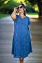 Short Sleeve V-Neck Comfortable Fit Cotton Viscose A-Line Plus Size Dress - 2