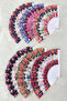 Flower Pattern Mixed Color Bride Bridesmaid Fan, Bride Bachelorette Party Henna Gift 6Pcs - 7