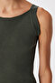 Halter Neck Flexible Knitwear Blouse Lub0231 Khaki - 4