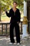Black Silver Laser Stone Tracksuit Set - 4