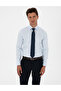 Light Blue Dobby Slim Fit Shirt 50312330-Vr003