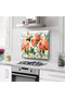 Kitchen Glass Stove Back Protector |   3D Rose Pattern - 2