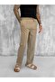 Men's Elastic Waist Baggy Pants Light Brown - 4