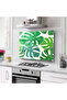 Kitchen Glass Stove Back Protector |   Leaf Pattern