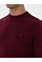 Burgundy Slim Fit Quarter Collar Basic Knitwear Sweater 50315456-Vr177 - 7