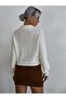 stone embroidered shirt collar knit sweater - 2