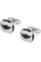 Knurl Stainless Steel Gents Cufflinks with Black Wings Logo - 2