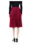 Midi Length Polka Dot Pleated Chiffon Skirt - 3