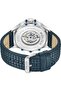 Luang White Dial Navy Blue Leather Strap Gents Automatic Watch With Stainless Steel Case - 4
