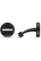 Fusion Cufflinks - Ion-Plated Black Netted Design with Screwed Edge & Signature - Men' - 4