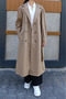 Button Detailed Double Breasted Collar Belted Seasonal Trench Coat