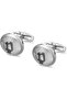 Decode Cufflinks - Netted Design with Ion-Plated Grey 'P' Logo - Men's Distinctive Stainless